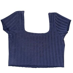 Navy Blue Crop Top